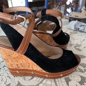 Black suede heels